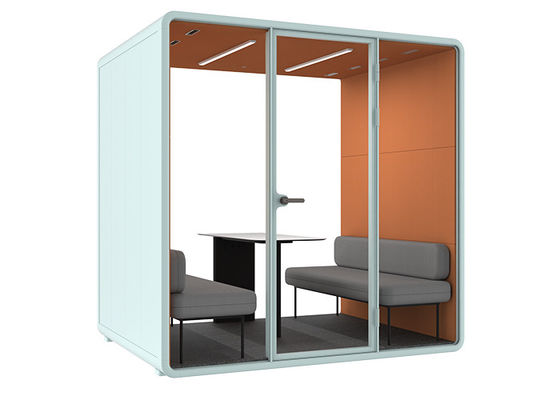 Sound-absorbing Materials Meeting Office Booth With Sofa Comfortable With Ventilation Fan