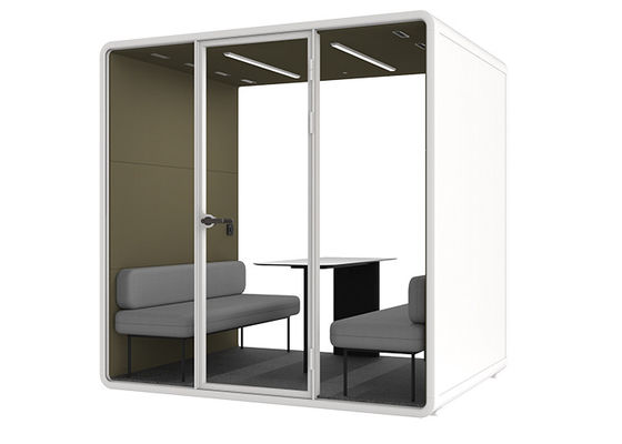Sound-absorbing Materials Meeting Office Booth With Sofa Comfortable With Ventilation Fan