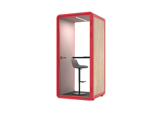 Modular Soundproof Booth with Acoustic Treatment for Private Office Pod Space