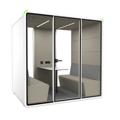 Office Padding Pods Acoustic Fabric Padding Soundproof Phone Booth with Sofa Desk Furniture
