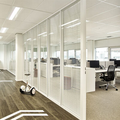 Office Glass Wall Partition Modern Space Design Aluminium Framed Modular Wall Glass Partition Glazed Office Screens