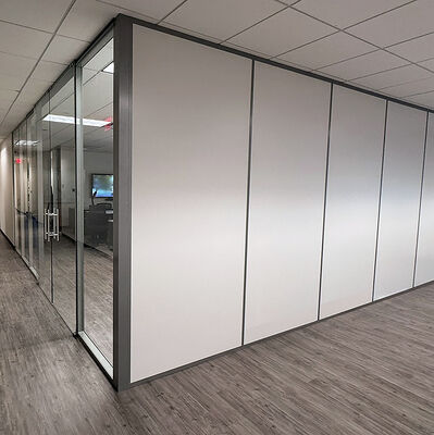 Sound Insulated Interior Removable Office Glass Partition Wood Wall Panel for Room Division