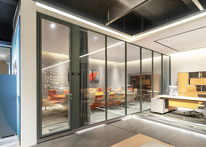 Pre-fabricated Office Partition Wall European Design Glass 5+5mm Glass With Profile