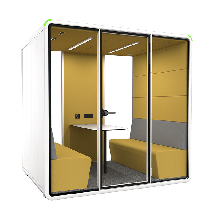 Silent Booth 6 People Private Conference Soft Design Pods Office Soundproof Conference Meeting Pods Removable Furniture