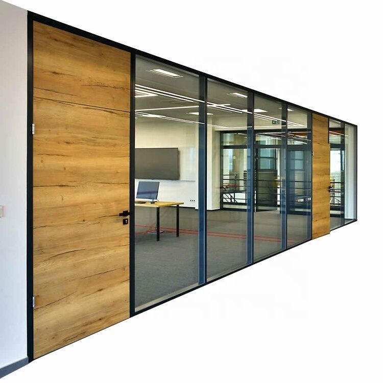 High-end Modular Aluminium Double Glass Office Glass Walls Partition Cubicles