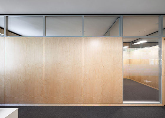 Συστήματα διαχωριστικών τοίχων από στερεό γυαλί από χάλυβα μελαμίνη HPL με πόρτα